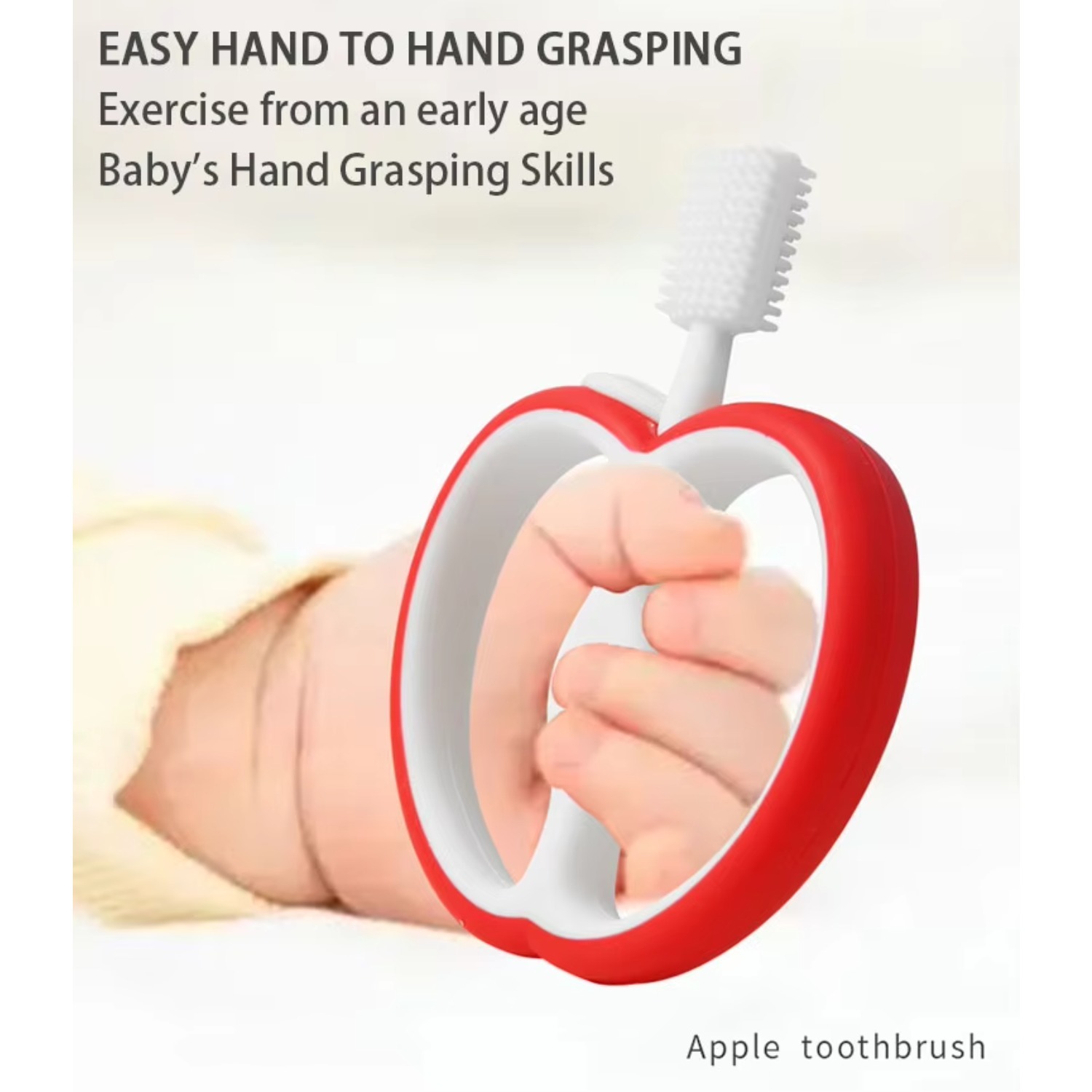 Baby Food Apple - ยางกัดซิลิโคนรูปแอปเปิ้ลน่ารัก ของเล่นสำหรับเด็กเกรดอาหาร และจุกหลอกเพื่อความผ่อนคลาย