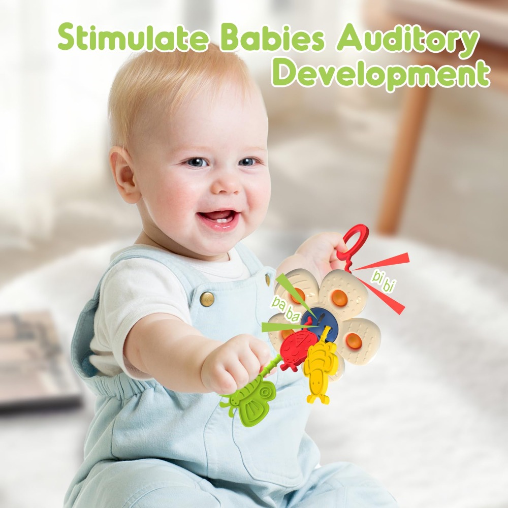 Baby Food For 2 Year Old - ของเล่นเด็กเกรดอาหารของเล่นประสาทสัมผัสนุ่มซิลิโคนทรัมเป็ตทารกแรกเกิดของเล่นเคี้ยวการศึกษาชั้นต้นดอกไม้ของเล่นเดินทางสำหรับเด็กอายุ 1-2 ปี
