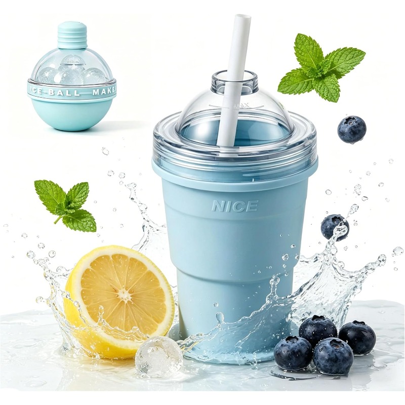 Training Cup Straw - แก้วฮอกกี้แบบพับได้ 2-in-1 นี้ มาพร้อมหลอดและฝาปิด เหมาะสำหรับเครื่องดื่มหลากหลายประเภท เช่น