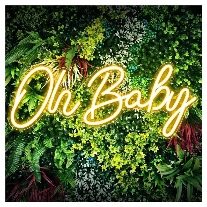 Baby Food Restaurant - โอ้ เบบี้ นีออน ไซน์ส์ สำหรับตกแต่งผนัง ไฟแขวนปรับความสว่างได้