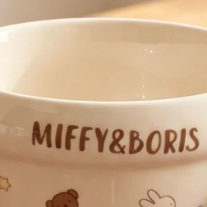 Baby Food In Japan - ชามเซรามิกการ์ตูนคาวาอี้มิฟฟี่ ดีไซน์สวยงาม เหมาะสำหรับอาหารเสริมเด็ก ใช้ในครัวเรือน สามารถใช้กับไมโครเวฟและเครื่องล้างจานได้ ทนทาน