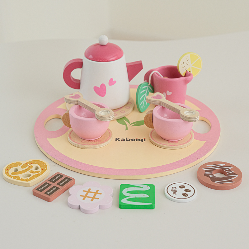 Baby Food Cooking Set - ชุดชาไม้สําหรับสาวน้อยของเล่นไม้เด็กวัยหัดเดินชุดชาเล่นอุปกรณ์ครัวสําหรับเด็กแกล้งทําเป็นเล่นอาหาร Tea Party ของเล่น