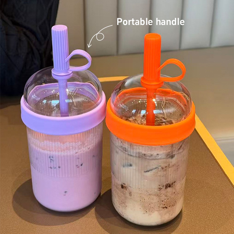 Training Cup Straw - แก้วกาแฟพร้อมฝาปิด แก้วน้ำแบบใช้ซ้ำได้พร้อมหลอดดูด แก้วน้ำเย็นสำหรับผู้หญิงผู้ชาย สำหรับใช้ในบ้าน หลอดดูดน้ำสำหรับเครื่องดื่ม