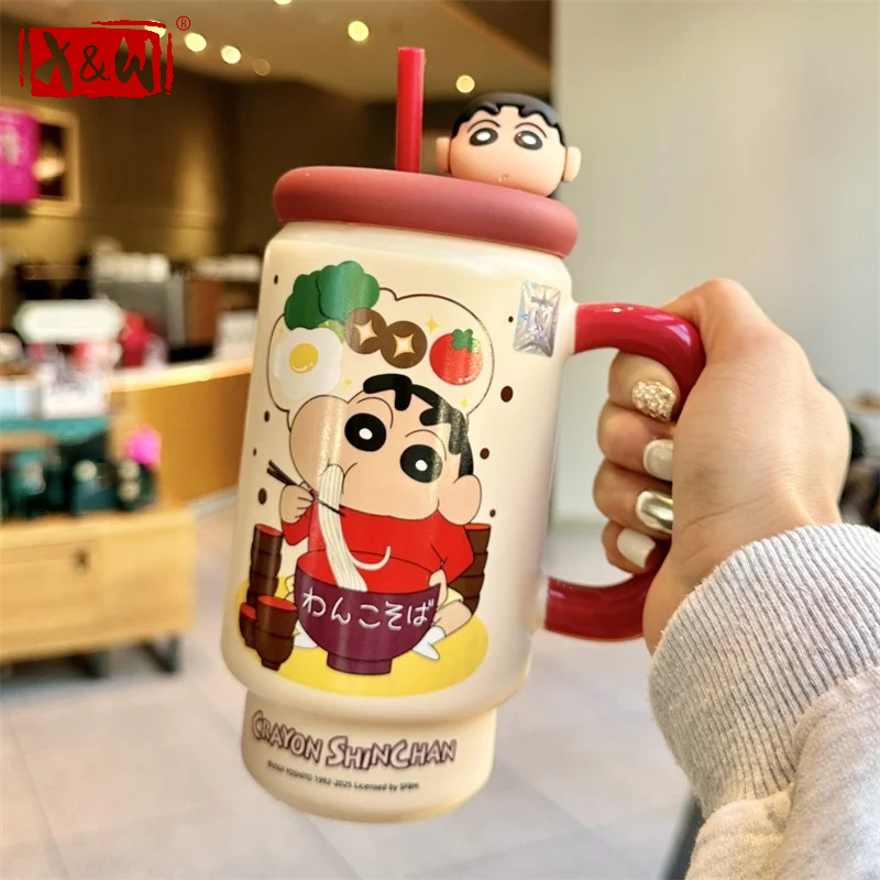 Training Cup Straw - X&W เครยอน ชินจัง แก้วน้ำเซรามิก 600 มล.