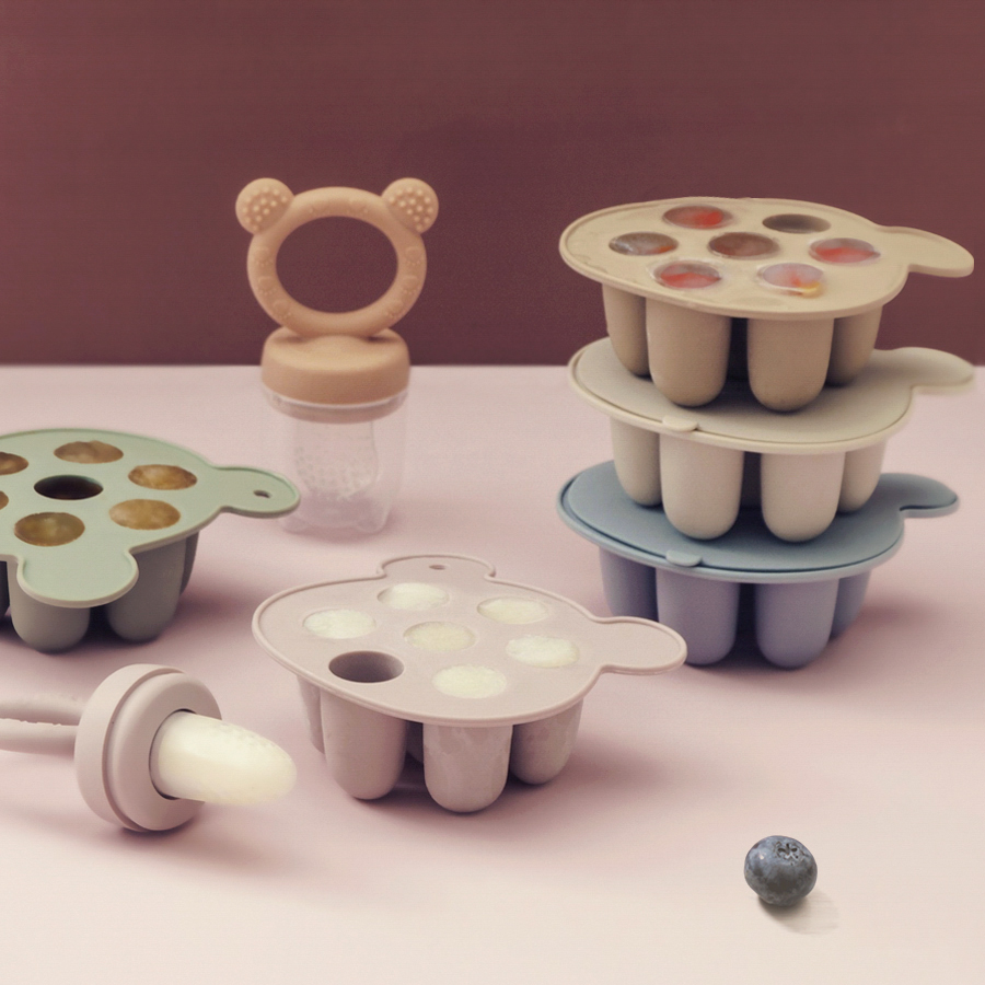 Baby Food Maker - แม่พิมพ์ซิลิโคนทำไอศกรีมแท่งสำหรับเด็ก แม่พิมพ์ไอศกรีมผลไม้สำหรับเด็ก จุกนมหลอกสำหรับป้อนผลไม้ ของเล่นเด็ก