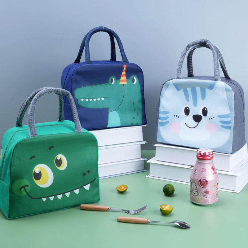 Baby Food Bag - กระเป๋าใส่ข้าวกลางวันเก็บความเย็นสดใสน่ารักการ์ตูนสำหรับเด็กกระเป๋าเก็บอาหารทำจากไนลอนกันน้ำได้แบบพกพาทำจากอะลูมิเนียมกันความร้อนกล่องข้าวกลางวันกันน้ำ