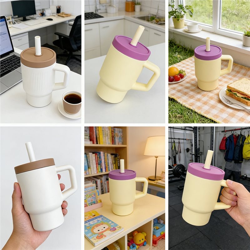 ABZL พร้อมหลอดและหูจับ แก้วน้ำ - Training Cup Straw บทวิจารณ์และราคา