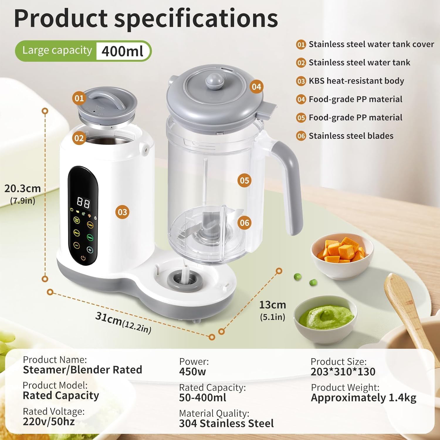 เครื่องนึ่งและปั่นอาหารเด็ก 40 - Baby Food Maker And Steamer บทวิจารณ์และราคา