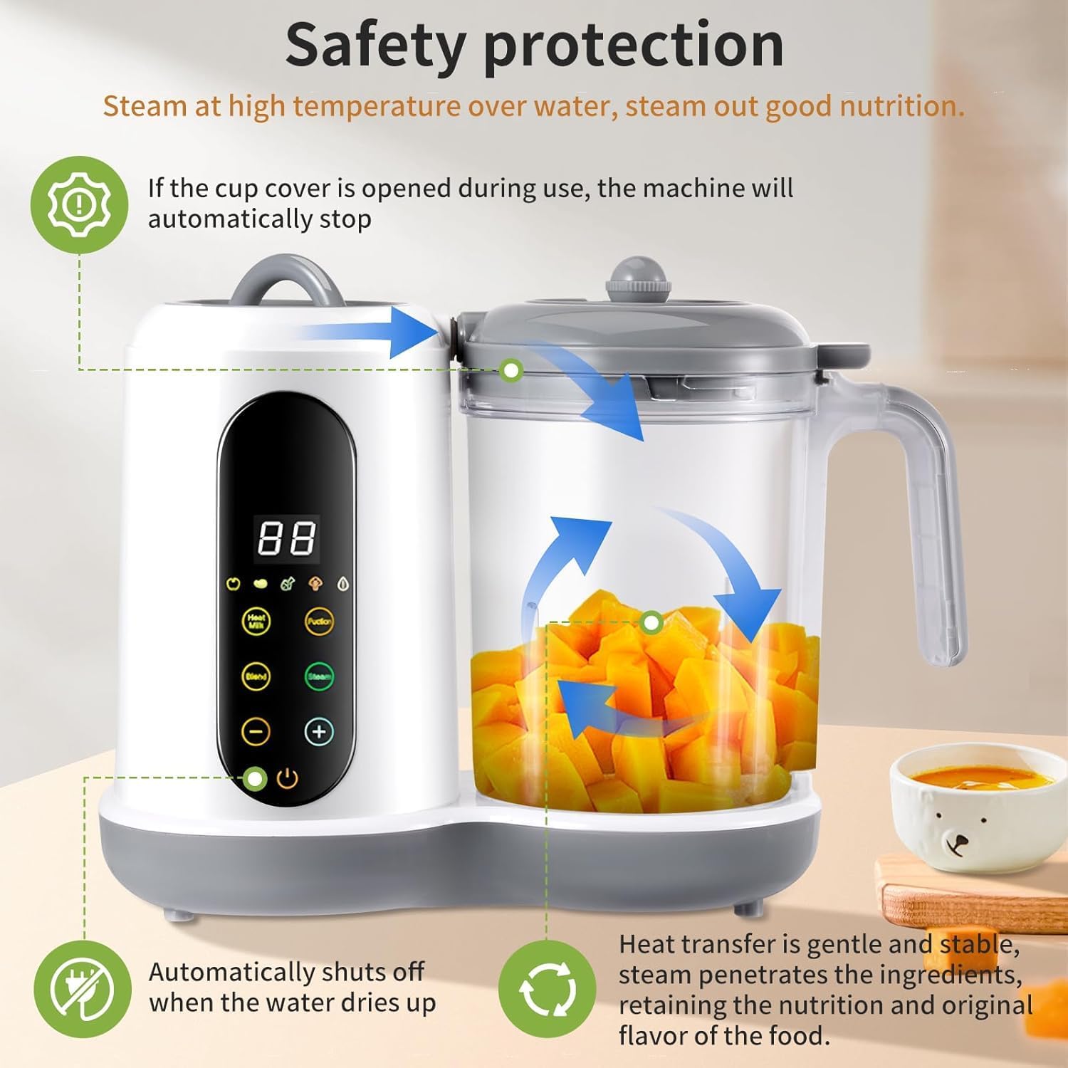 เครื่องนึ่งและปั่นอาหารเด็ก 40 - Baby Food Maker And Steamer บทวิจารณ์และราคา
