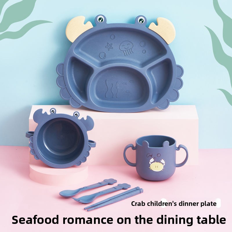 4/6pcsCrabs เด็กแผ่น,เด็กสร้าง - Baby Food Utensils Set บทวิจารณ์และราคา