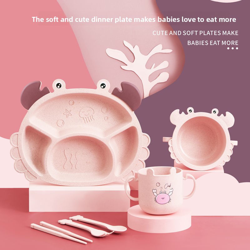 4/6pcsCrabs เด็กแผ่น,เด็กสร้าง - Baby Food Utensils Set บทวิจารณ์และราคา