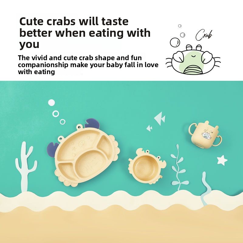 4/6pcsCrabs เด็กแผ่น,เด็กสร้าง - Baby Food Utensils Set บทวิจารณ์และราคา