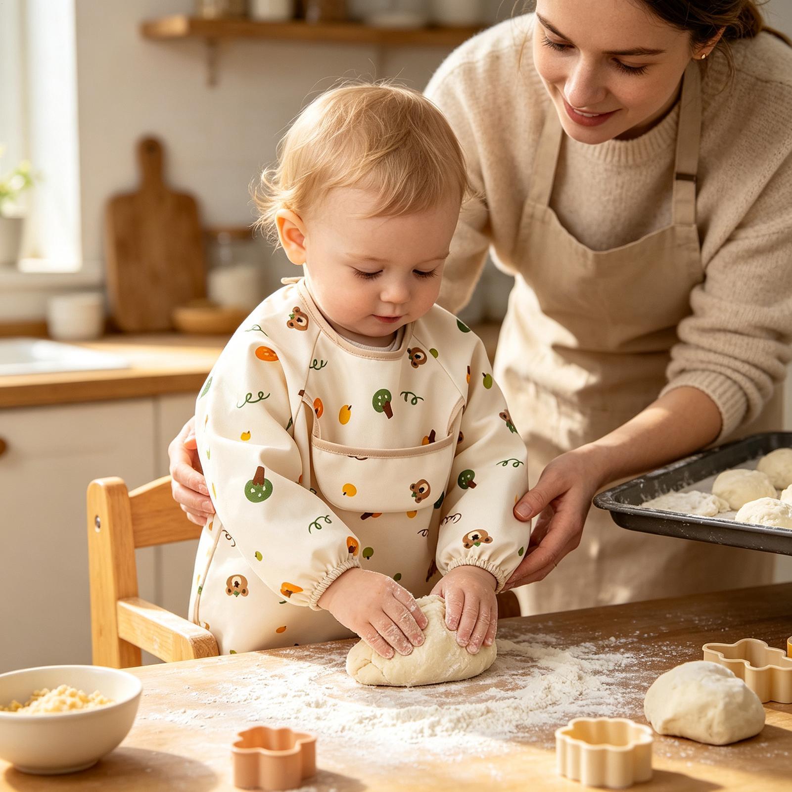 ผ้ากันเปื้อนเด็กกันน้ำแบบใช้ซ้ - Baby Food Restaurant บทวิจารณ์และราคา