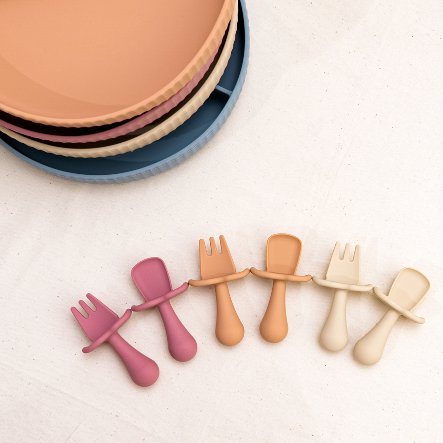 2ชิ้น/เซ็ต BPA ฟรีซิลิโคนมินิช - Baby Food Utensils Set บทวิจารณ์และราคา