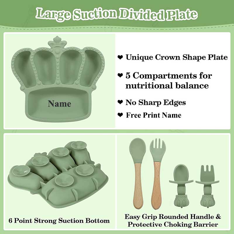 จานให้อาหารเด็กทารกพิมพ์ชื่อเฉ - Baby Food Utensils Set บทวิจารณ์และราคา