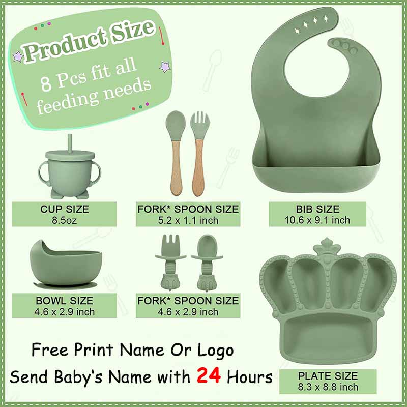 จานให้อาหารเด็กทารกพิมพ์ชื่อเฉ - Baby Food Utensils Set บทวิจารณ์และราคา