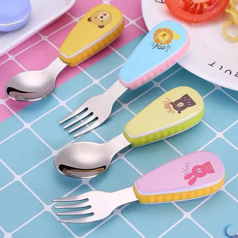 1 ชุดสแตนเลสสตีลการ์ตูนเด็กช้อ - Baby Food In Japan บทวิจารณ์และราคา