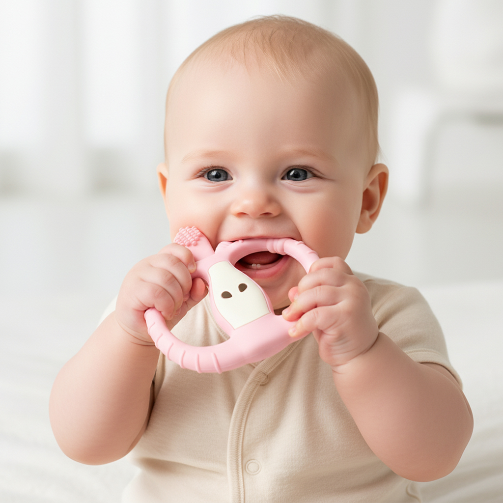 ของเล่นยางกัดซิลิโคนเกรดอาหารส - Baby Food Apple บทวิจารณ์และราคา