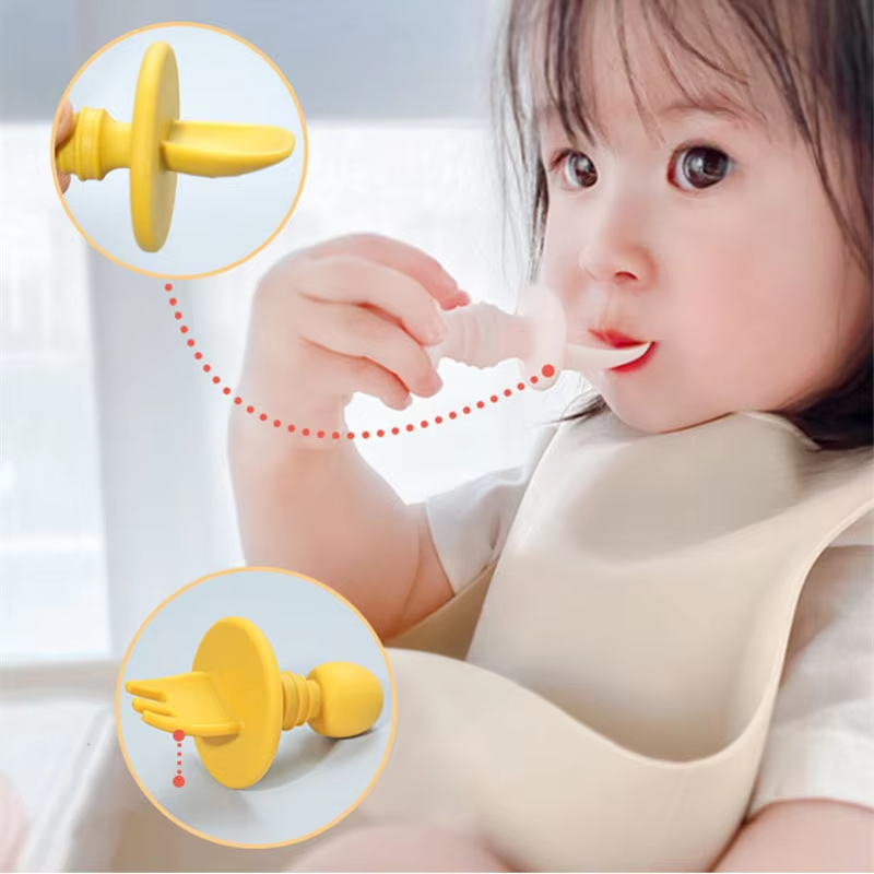 ชุดช้อนส้อมซิลิโคนสำหรับเด็ก ช - Baby Food For 6 Months บทวิจารณ์และราคา