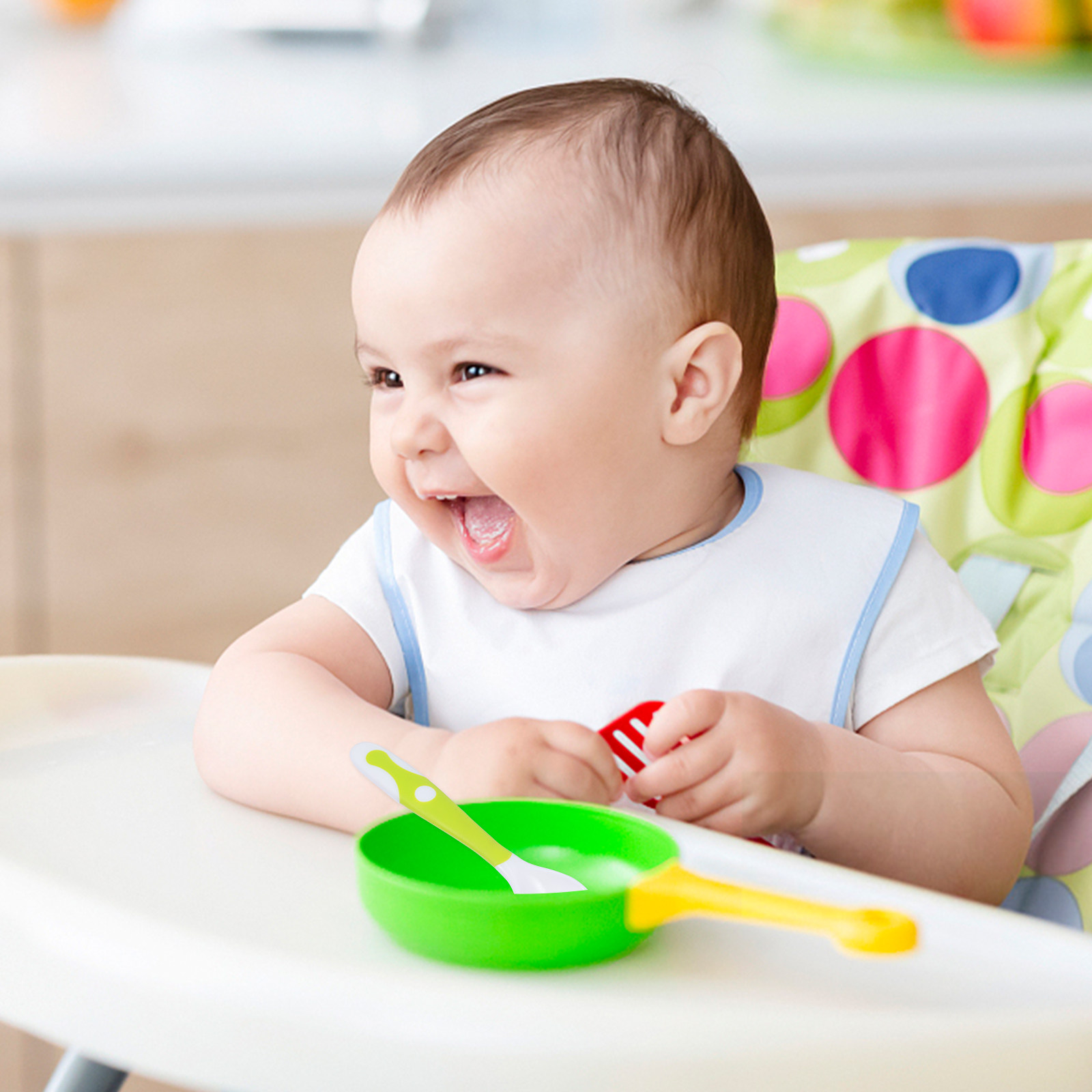ชุดช้อนส้อมสำหรับเด็ก 1 ชุด ทำ - Baby Food Utensils Set บทวิจารณ์และราคา