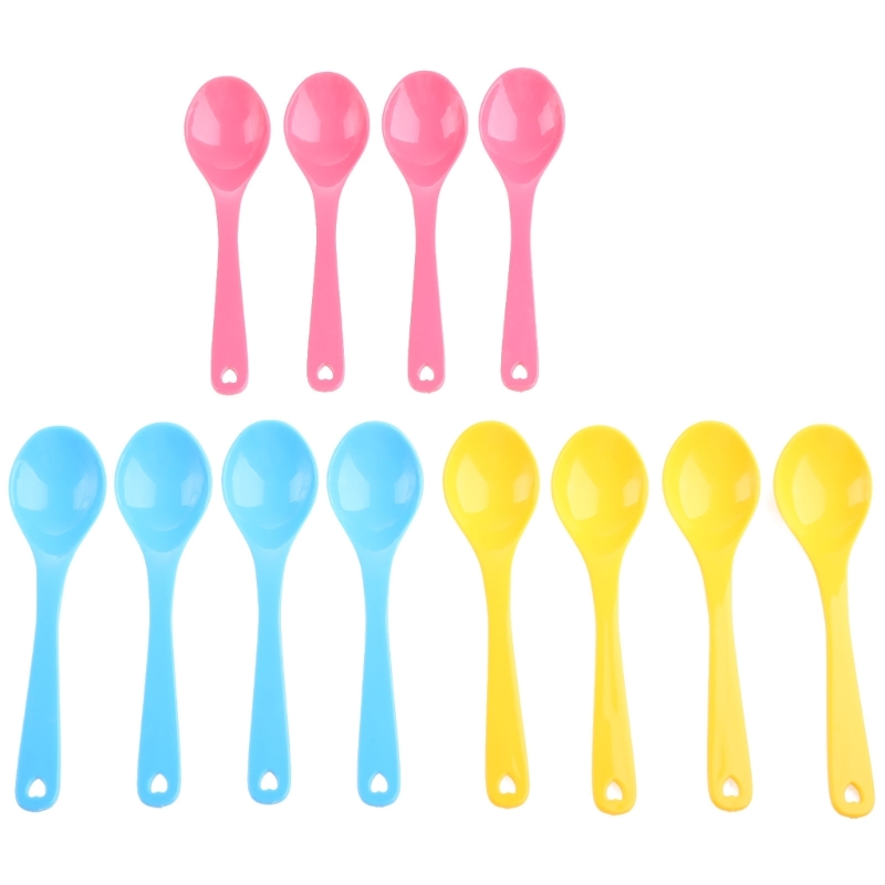12Pcs เด็กช้อนพลาสติกปลอดภัยเด - Baby Food Quantity บทวิจารณ์และราคา