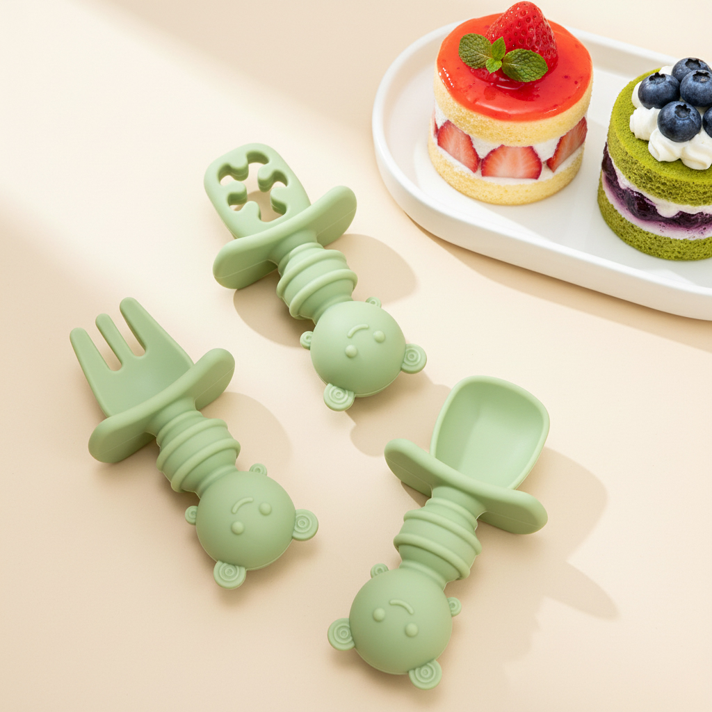 ชุดช้อนและส้อมสำหรับป้อนนมเด็ก - Baby Food Utensils Set บทวิจารณ์และราคา