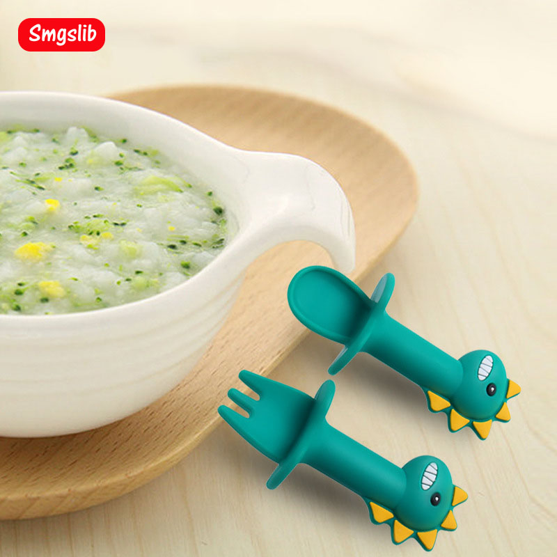 เด็กไดโนเสาร์ซิลิโคนชุดการเรีย - Baby Food Utensils Set บทวิจารณ์และราคา