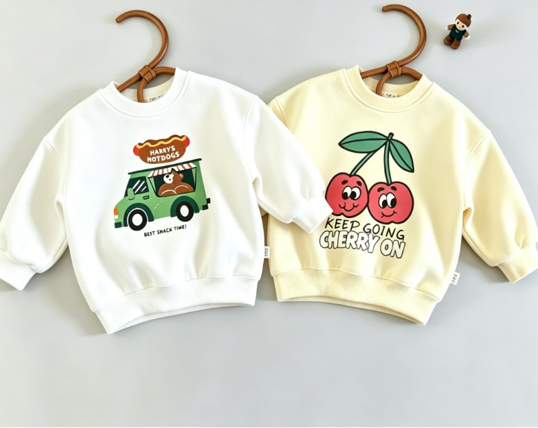 เสื้อสเวตเชิ้ตคอกลมสำหรับเด็กเ - Baby Food Apple บทวิจารณ์และราคา