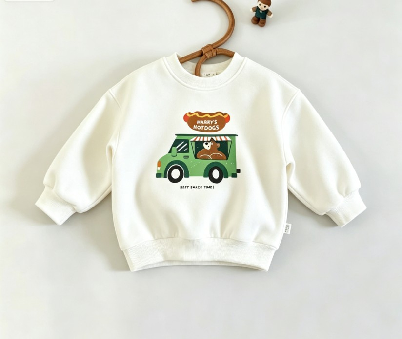 เสื้อสเวตเชิ้ตคอกลมสำหรับเด็กเ - Baby Food Apple บทวิจารณ์และราคา